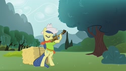 Size: 1920x1080 | Tagged: safe, artist:dnyshy, imported from derpibooru, fiddlesticks, apple family member, fiddle, wallpaper