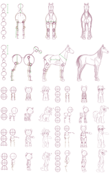 Size: 1603x2509 | Tagged: safe, artist:haute-claire, imported from derpibooru, berry punch, berryshine, ruby pinch, horse, pony, bipedal, drunk, height, how to draw, ratios, sparkles, tutorial