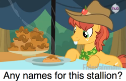 Size: 581x374 | Tagged: safe, imported from derpibooru, screencap, half baked apple, earth pony, pony, apple family reunion, apple family member, background pony, bucktooth, cowboy hat, hat, male, meta, solo, stallion