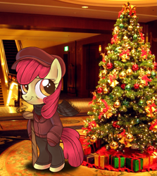 Size: 1193x1340 | Tagged: safe, artist:familyof6, imported from derpibooru, apple bloom, pony, a christmas carol, bipedal, crossover, irl, photo, ponies in real life, tiny tim