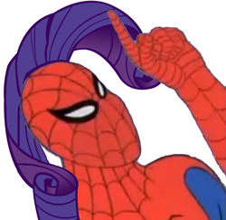 Size: 591x574 | Tagged: safe, edit, imported from derpibooru, rarity, 60s spider-man, meme, spider-man
