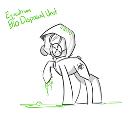 Size: 1000x1000 | Tagged: safe, artist:helhoof, imported from derpibooru, oc, oc only, goo, hazmat suit, slime