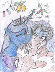 Size: 697x906 | Tagged: safe, artist:quakebrothers, imported from derpibooru, princess luna, oc, canon x oc, crossover, kissing, legacy of kain, raziel, shipping, soul reaver