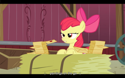 Size: 1024x640 | Tagged: safe, imported from derpibooru, screencap, apple bloom, apple family reunion, youtube caption