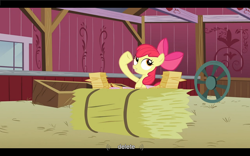 Size: 1024x640 | Tagged: safe, imported from derpibooru, screencap, apple bloom, apple family reunion, youtube caption