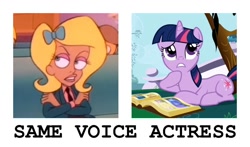 Size: 950x560 | Tagged: safe, imported from derpibooru, twilight sparkle, beetlejuice, claire brewster, exploitable meme, meme, meta, same voice actor, tara strong