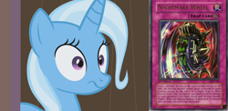 Size: 1150x562 | Tagged: safe, imported from derpibooru, trixie, card, trap card, wheel, yu-gi-oh!