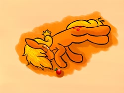 Size: 640x480 | Tagged: safe, artist:shinkuma, imported from derpibooru, applejack, apple, obligatory apple, sleeping