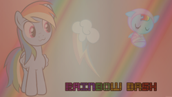 Size: 1366x768 | Tagged: safe, artist:coolez, imported from derpibooru, rainbow dash, foal, text, vector, wallpaper