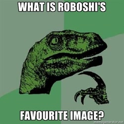 Size: 400x400 | Tagged: safe, imported from derpibooru, faves, impact font, meta, paradox, philosoraptor, roboshi (user), text