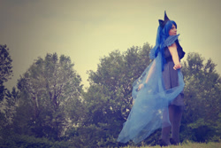 Size: 900x600 | Tagged: safe, artist:elyserei, imported from derpibooru, princess luna, human, clothes, cosplay, dress, irl, irl human, photo, solo