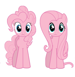 Size: 2180x2240 | Tagged: safe, imported from derpibooru, fluttershy, pinkie pie, pink, recolor