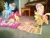 Size: 3264x2448 | Tagged: safe, artist:ojhat, imported from derpibooru, apple bloom, applejack, fluttershy, pinkie pie, rainbow dash, comic strips, irl, laughing, laughingmares.jpg, musical instrument, newspaper, photo, piano, ponies in real life, vector