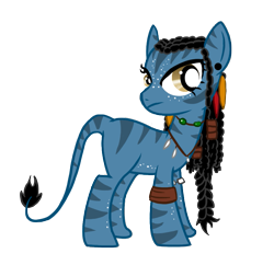 Size: 787x762 | Tagged: safe, artist:ii-art, imported from derpibooru, na'vi, pony, james cameron's avatar, neightiri, neytiri, ponified, solo