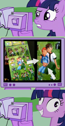 Size: 562x1078 | Tagged: safe, imported from derpibooru, twilight sparkle, human, ben 10, ben tennyson, bootleg, exploitable meme, gwen tennyson, implied incest, irl, meme, photo, pregnant, sticker, tv meme, twilight snapple, wat