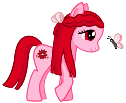 Size: 700x574 | Tagged: safe, artist:cuddleloveloves, imported from derpibooru, butterfly, ace attorney, dahlia hawthorne, ponified