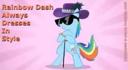 Size: 1271x704 | Tagged: safe, editor:i-shooped-a-pwny, imported from derpibooru, rainbow dash, bling, cane, gold, lol, pimp, rainbow dash always dresses in style, style, swag, watch, wristwatch