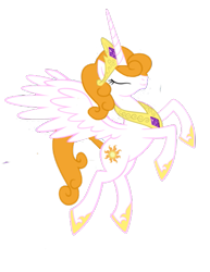 Size: 463x600 | Tagged: safe, imported from derpibooru, carrot top, golden harvest, princess celestia, pony, alternate hairstyle, female, solo