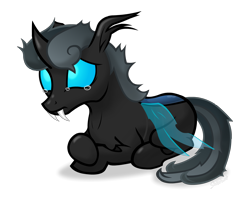 Size: 2560x2048 | Tagged: safe, artist:slackerburst, imported from derpibooru, bon bon, sweetie drops, changeling, bon bon is best changeling, changelingified, crying, female, sad, simple background, solo, species swap, transparent background, vector