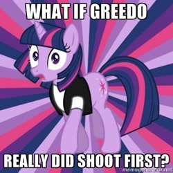 Size: 400x400 | Tagged: safe, imported from derpibooru, twilight sparkle, conspiracy twilight sparkle, exploitable meme, memegenerator