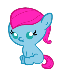 Size: 607x626 | Tagged: safe, artist:mappymaples, artist:vanillachama, imported from derpibooru, baby cuddles, earth pony, pony, babuddles, baby, baby pony, blank flank, cuddlebetes, cuddling, cute, female, filly, foal, g1, g1 to g4, g4, generation leap, simple background, sitting, smiling, solo, transparent background