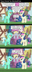 Size: 1024x2238 | Tagged: safe, artist:aleximusprime, imported from derpibooru, bon bon, derpy hooves, lyra heartstrings, sweetie drops, pegasus, pony, bon bon is not amused, comic, comic sans, female, gossip, mare, scene interpretation, unamused, well