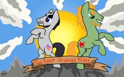 Size: 800x500 | Tagged: safe, artist:vampasaurus, imported from derpibooru, earth pony, pony, matt, matt (tbfp), parody, pat, pat (tbfp), ponified, two best friends play