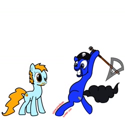 Size: 1036x1000 | Tagged: safe, artist:jazzandpencilcases, edit, edited screencap, imported from derpibooru, screencap, earth pony, pony, axe, bipedal, male, matt, matt (tbfp), pat, pat (tbfp), ponified, stallion, two best friends play