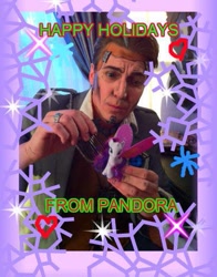Size: 399x510 | Tagged: safe, imported from derpibooru, rarity, human, borderlands, borderlands 2, brushable, cosplay, handsome jack, irl, irl human, photo, toy