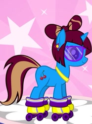 Size: 311x417 | Tagged: safe, artist:bassxzero, imported from derpibooru, oc, oc only, pony, unicorn, pony creator, horn, roller skates, solo, unicorn oc