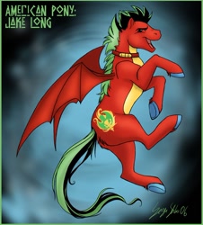 Size: 710x785 | Tagged: safe, imported from derpibooru, dracony, american dragon jake long, g1, jake long, male, ponified, solo