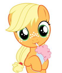 Size: 6000x7155 | Tagged: safe, artist:drpancakees, imported from derpibooru, applejack, absurd resolution, cute, female, filly, filly applejack, freckles, jackabetes, milkshake, milkshake ponies, simple background, transparent background, vector, younger