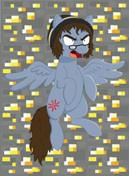 Size: 578x786 | Tagged: safe, artist:thegamblehorse, imported from derpibooru, achievement hunter, glasses, michael jones, minecraft, ponified, roosterteeth