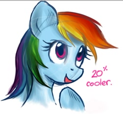 Size: 458x425 | Tagged: safe, artist:oreokeki, imported from derpibooru, rainbow dash, pegasus, pony, dialogue, female, looking up, mare, open mouth, open smile, pointing at self, simple background, smiling, solo, white background