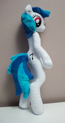 Size: 527x1000 | Tagged: safe, artist:yukamina-plushies, imported from derpibooru, dj pon-3, vinyl scratch, pony, anthro plushie, bipedal, irl, photo, plushie, solo