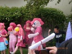 Size: 960x720 | Tagged: safe, imported from derpibooru, pinkie pie, human, balloon, cosplay, dan, dan vs, irl, irl human, photo