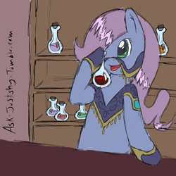 Size: 500x500 | Tagged: safe, artist:flailingandflailing, imported from derpibooru, amira, pony, saddle arabian, 30 minute art challenge, bipedal, potion