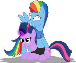 Size: 859x712 | Tagged: safe, artist:carmeliza, imported from derpibooru, rainbow dash, twilight sparkle, beavis and butthead, parody