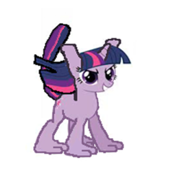 Size: 428x430 | Tagged: safe, artist:luminabalderson, edit, imported from derpibooru, twilight sparkle, mewtwo, crossover, mutant, pokémon, what has science done