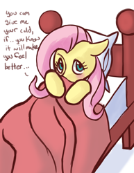 Size: 2550x3300 | Tagged: safe, artist:fauxsquared, imported from derpibooru, fluttershy, bed, blanket, cold, sick