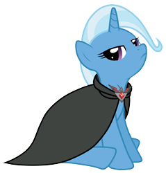 Size: 5000x5239 | Tagged: safe, artist:jennieoo, imported from derpibooru, trixie, pony, unicorn, magic duel, absurd resolution, alicorn amulet, cape, clothes, female, mare, show accurate, simple background, solo, transparent background, vector