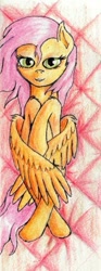 Size: 235x633 | Tagged: safe, artist:vabla, imported from derpibooru, fluttershy, pony, female, solo, traditional art