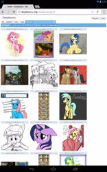 Size: 1600x2560 | Tagged: safe, imported from derpibooru, screencap, doctor whooves, fluttershy, octavia melody, pinkie pie, scootaloo, time turner, twilight sparkle, android, derpibooru, cartoon network, logo, sad