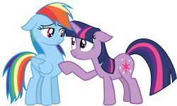 Size: 3783x2290 | Tagged: safe, artist:waranto, imported from derpibooru, rainbow dash, twilight sparkle, female, lesbian, shipping, simple background, transparent background, twidash, vector