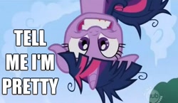 Size: 621x360 | Tagged: safe, edit, edited screencap, imported from derpibooru, screencap, twilight sparkle, lesson zero, caption, insanity, pretty, tell me i'm pretty, the fairly oddparents, trixie tang, twilight snapple