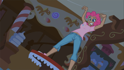 Size: 800x450 | Tagged: safe, artist:wednesdaylaw, imported from derpibooru, pinkie pie, human, bridle gossip, belly button, evil enchantress, humanized, midriff, scene interpretation, watch out