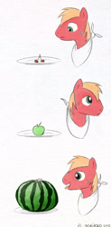 Size: 500x1018 | Tagged: safe, artist:el-yeguero, imported from derpibooru, big macintosh, earth pony, pony, apple, cherry, comic, male, stallion, watermelon