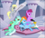 Size: 1059x905 | Tagged: safe, artist:choedan-kal, imported from derpibooru, berry punch, derpy hooves, lyra heartstrings, rainbow dash, pegasus, pony, bipedal, crystal guard armor, female, helmet, mare, rainbow dash gets all the mares