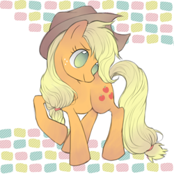 Size: 680x680 | Tagged: safe, artist:rettiret, imported from derpibooru, applejack, earth pony, pony, female, solo