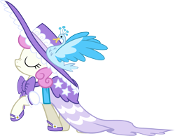 Size: 2831x2197 | Tagged: safe, artist:likonan, imported from derpibooru, twinkleshine, pony, swan, clothes, dress, female, hat, simple background, solo, transparent background, vector